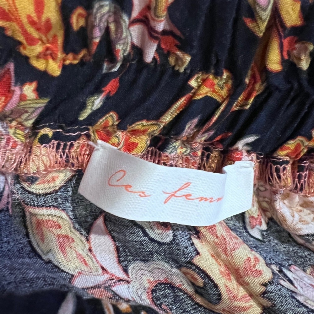 Ces Femme Hippie Boho Floral Paisley Tiered Maxi Skirt Pockets‎ Medium Tall - Picture 2 of 10